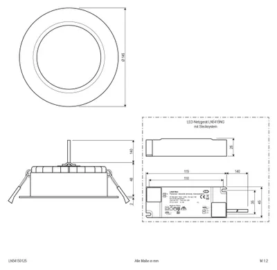 Produktbild von EVN LED-Downlight LN54150125 IP54 dimmbar