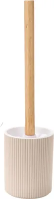 Produktbild von BERILO | Toilettenbürste - WC Bürste - 35 x 10 cm - beige - Bambusgriff - geriffelt