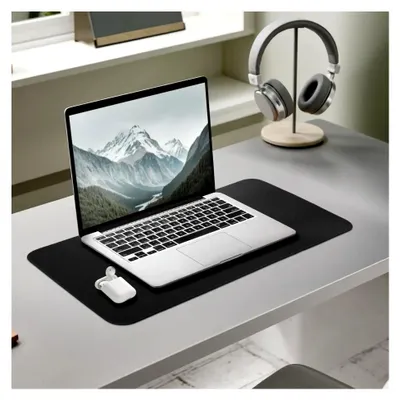 Produktbild von Schreibtischunterlage aus Leder – Premium Schreibtisch- & Schreibunterlage für Büro und Zuhause, elegant von (Schwarz)