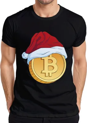 Produktbild von Bitcoin Weihnachtsmütze Krypto - Weihnachten Weihnachtsgeschenk Christmas Herren T-Shirt, Schwarz, XL