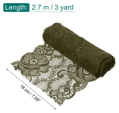 Produktbild von 7,1 Zoll breites 3 Yard Spitzenband Blumenmuster Dunkelgrš¹nes Spitzenband fš¹r DIY-Bastelarbeiten, Geschenkverpackungen, Blumenstr?u?e, Hochzeitsdekoration und N?harbeiten