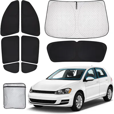 Produktbild von Auto Sonnenschutz Set für VW Golf 7 (2015-2021) Frontscheibe Seitenscheiben Heckscheibe Verdunkelung Hitzeschutz Sichtschutz