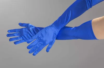 Produktbild von Satinhandschuhe, ca. 50 cm, blau