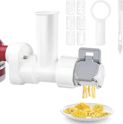 Produktbild von LAMON Nudelaufsatz 6-in-1 für KitchenAid Küchenmaschinen, mit 6 Nudelauslaufformen, einfach zu bedienen & leicht zu reinigen