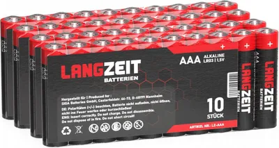 Produktbild von Langzeit Batterien AAA 40 Stück Alkaline Micro LR03 1,5V Batterie 40 stk pack