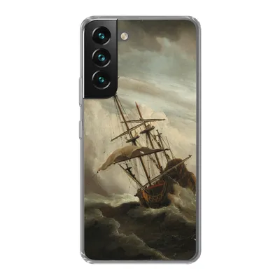 Produktbild von MuchoWow® Handyhülle Schutzhülle Hülle für Samsung Galaxy S22 Ein Schiff auf offener See während eines Sturms - Gemälde von Willem van de Velde Silikon Softcase Handy Hülle - Mobiltelefonhülle