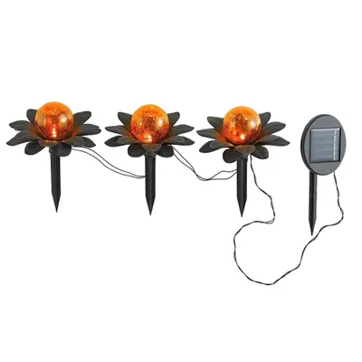Produktbild von LED-Solar-Deko-Leuchte FLORA mit Spieß als 3er Set