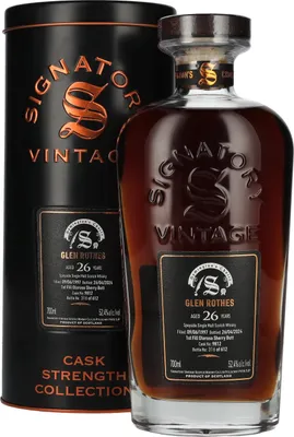 Produktbild von Signatory Vintage GLEN ROTHES 26 Years Old Cask Strength #9812 1997 52,4% Vol. 0,7l in Tinbox