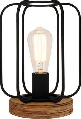 Produktbild von Brilliant Tosh Tischleuchte E27 Antik Holz Schwarz Korund93147/66