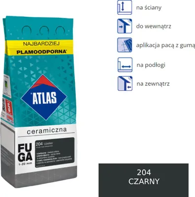 Zdjęcie produktu dla ATLAS KERAMIKFUGENMÖRTEL - 204 schwarz 2kg