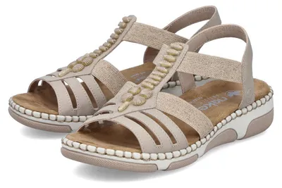 Produktbild von Rieker Damen Riemchensandalen 66201-62 Beige, Schuhgröße:43 EU