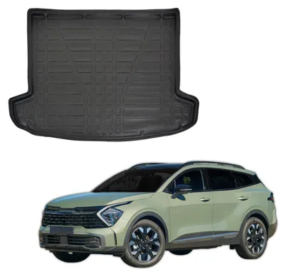 Image de Tapis De Coffre Sur Mesure Pour Kia Sportage NQ5 Depuis 2022, Noir, Antidérapant, Bord Haut, Toutes Saisons