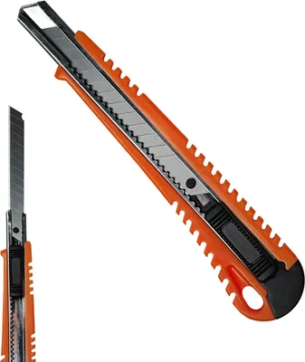 Produktbild von Cuttermesser Teppichmesser Paketmesser Mehrzweckmesser 9mm, Farbe:Orange, Menge/Rabatt:50 Stück