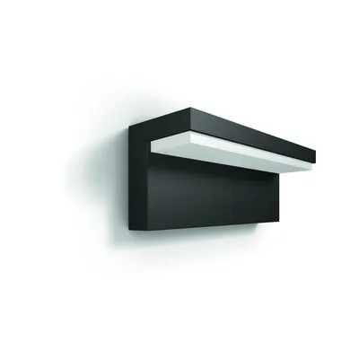 Zdjęcie produktu dla Philips myGarden Kinkiet Bustan 9 W, Oświetlenie zewnętrzne ścienne, Antracyt, Aluminium, Syntetyk, IP44, Ogród, Patio, I