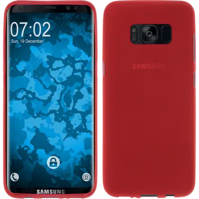 Produktbild von PhoneNatic Case kompatibel mit Samsung Galaxy S8 - rot Silikon Hülle matt + flexible Folie