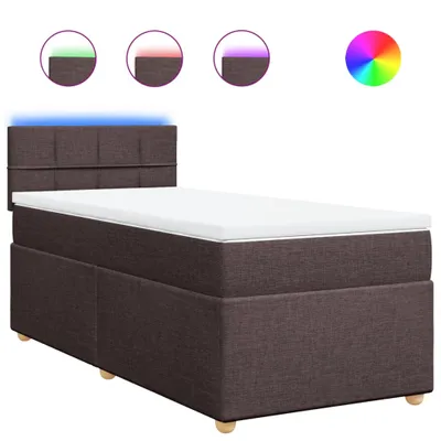 Produktbild von vidaXL Boxspringbett mit Matratze Dunkelbraun 90x200 cm Stoff