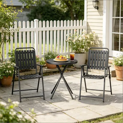 Produktbild von 3-teiliges Außenmöbel-Set, Gartenmöbel- & Gesprächsmöbel-Set, Rasenmöbel, wetterfest, bequem für Garten, Terrasse & Balkon