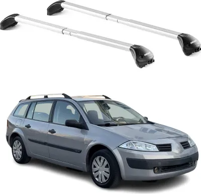 Image de Barres de toit pour Renault Megane II III Wagon 2003-2016 5P Gris 2 pièces ABE