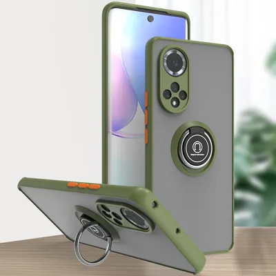 Produktbild von Honor 50 Hülle, Ring Halter Ständer Matte Transluzent TPU Rahmen Stoßfest Schutzhülle für Honor 50 Grün