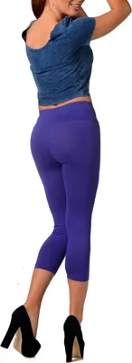 Immagine prodotto di Leggings 3/4 a vita alta in cotone; viola M/38