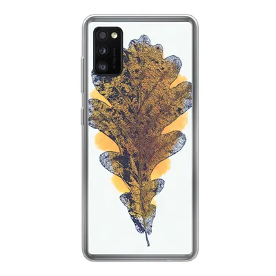 Produktbild von MuchoWow® Handyhülle Schutzhülle Hülle für Samsung Galaxy A41 Aquarell - Orange - Eichenblatt Silikon Softcase Handy Hülle - Mobiltelefon
