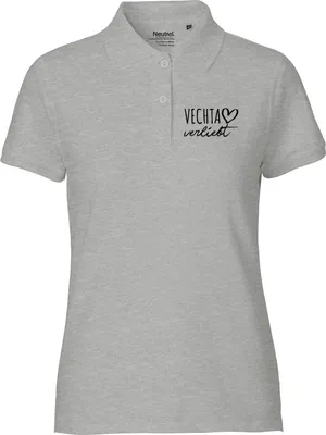 Produktbild von Huuraa Damen Polo Shirt Vechta verliebt S Sport Grey Bio Baumwolle Fairtrade Poloshirt Geschenkidee