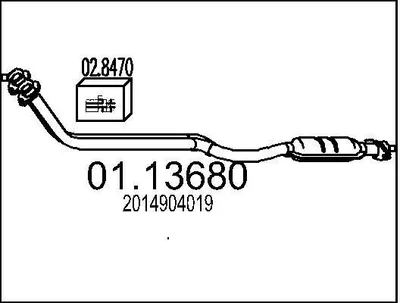 Produktbild von MTS Abgasrohr Auspuffrohr passend für MERCEDES-BENZ 190 (W201) Vorne 01.13680