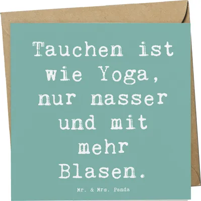 Produktbild von Mr. & Mrs. Panda Grußkarte Spruch Tauchen Yoga - Meeresbrise - Geschenk, Sportler, Teamsport, Sportart, Tauchermaske, faltkarte, Unterwasserwelt, Sportarten, doppelkarte