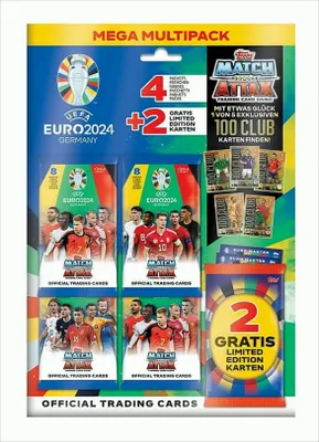 Produktbild von Topps/Merlin UEFA EURO 2024 Trading Cards 100 Club Mega Multipack *Deutsche Edition*
