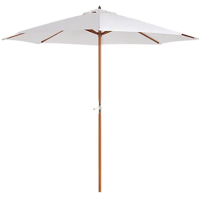 Produktbild von Holz Sonnenschirm Holzschirm Gartenschirm Balkonschirm 2,5M Creme