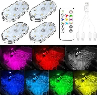 Zdjęcie produktu dla Zestaw oświetlenia LED z pilotem, 7-kolorowe oświetlenie wnętrza, oświetlenie nastrojowe, przenośna lampa LED.