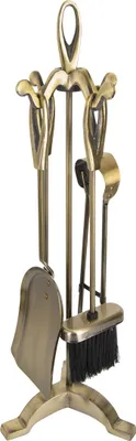 Image de ADGO ustensiles pour cheminée Kamin Antique, ensemble d'accessoires pour cheminée Retro, ensemble de 5 outils pour cheminée
