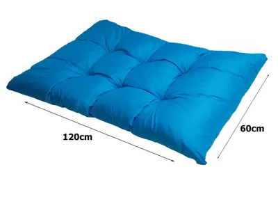 Produktbild von Palettenkissen 120×60 cm – Bequemes Sitzkissen für Palettensofa und Gartenlounge Palettenkissen  Blau Gartenkissen, palettenkissen outdoor