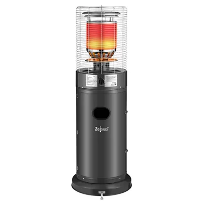 Produktbild von Zelsius Gas Heizstrahler "Zermatt", 11 kW, Dunkelgrau, Ø 46cm x (H) 137 cm, Terrassenheizstrahler außen