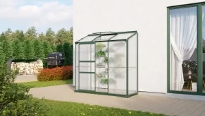 Produktbild von Vitavia Anlehn-Gewächshaus "Styx 1300" smaragd 1,3 m² 4 mm HKP