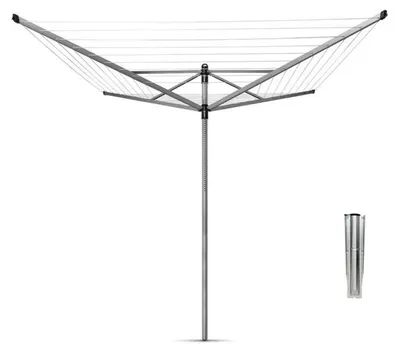 Immagine prodotto di Brabantia - Stendibiancheria rotante Lift-O-Matic - Rotazione fluida - Stendibiancheria resistente ai raggi UV, 60 m - Non si affloscia - Anche per appendiabiti - Grigio metallizzato - ø 295 cm