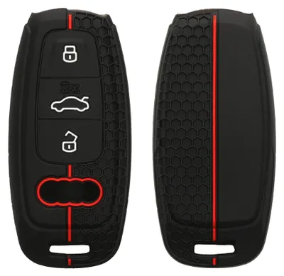 Produktbild von kwmobile Schlüsselhülle für Audi A6 A7 A8 Q7 Q8 3-Tasten Autoschlüssel Keyless Hülle - Autoschlüssel Schlüssel Hülle aus Silikon - Schlüsseletui in