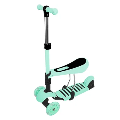 Produktbild von 2-in-1 Kinder Roller Scooter mit Abnehmbarem Sitz Höheverstellbaren LED Räder Grün