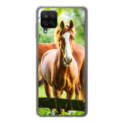 Produktbild von MuchoWow® Handyhülle Schutzhülle Hülle für Samsung Galaxy A12 Pferde - Licht - Wiese Silikon Softcase Handy Hülle - Bild