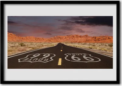 Produktbild von Bild 70x50 MDF-Rahmen Wandkunst Wüste Autobahn