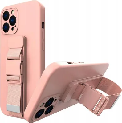 Image de Cordon Étui Gel Étui avec Chaîne Porte-monnaie Lanyard Samsung Galaxy A42 5G Rose