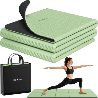 Immagine prodotto di Tappetino da yoga in TPE pieghevole, tappetino antiscivolo per fitness, con borsa per il trasporto