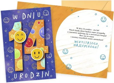Zdjęcie produktu dla Karnet Urodziny 14 - Kukartka