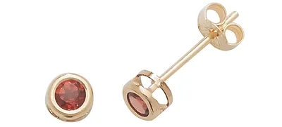 Productafbeelding van Oorbellen voor dames, goud 375/1000 met granaatsteen - 4mm * 4mm; TRS1865