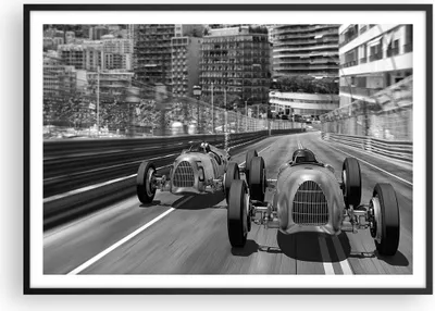 Produktbild von Gerahmtes Poster - Schwarzer Rahmen - Formel 1 Retro - 100x70 cm - Wand Bild - Wanddeko - Wandbilder - Kunstposter - Wandposter - Bilderrahmen - Bilder - Kunstdruck - Wanddekoration - P2BAA100x70-4843