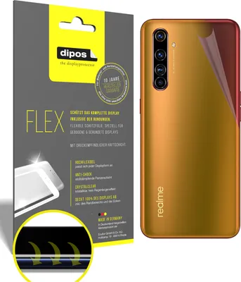 Produktbild von 3x Schutzfolie für Oppo Realme X50 Rückseite Folie, 100% Displayabdeckung, dipos Flex
