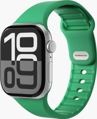 Produktbild von Vonmählen Classic 2 Silikonarmband für Apple Watch 42 44 45 49 mm grün (AWS00166)