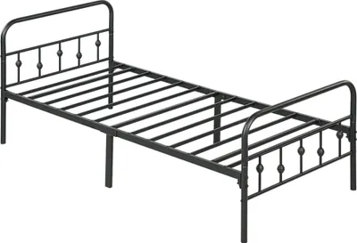 Obrázok produktu pre HOMCOM Rám postele na matrac 200 x 90 cm, skladací rám postele, kovová posteľ vysoká 82,5 cm, kovový rám postele z kovu, do spálne pre hostí, čierna farba