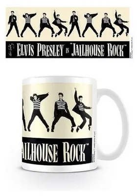 Immagine prodotto di Elvis Presley - Tazza da caffè "Jailhouse Rock" BS3276 (Taglia unica) (Bianco/Crema/Nero)