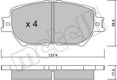 Produktbild von METELLI Bremsbeläge Satz Vorne Bremsklötze für TOYOTA Camry Limousine (V3) 22-0751-0
